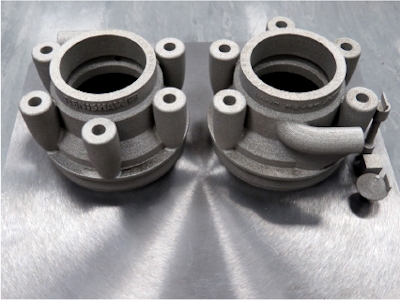 Engine manifold parts 3 D printed from 316 L stainless steel