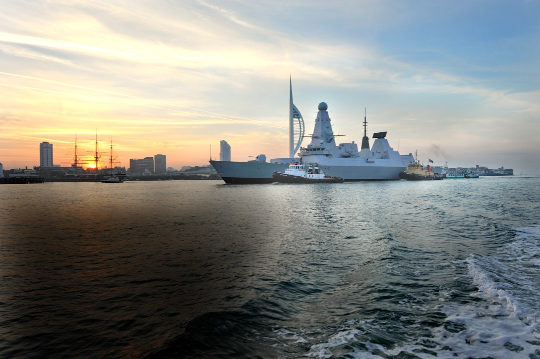 HMS Diamond 1st entry into Portsmouth Harbour 22 09 2010 RT2 8x12 300dpi Copy