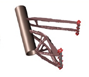 Topological optimisation using Altair's solid Thinking Inspire® 9.5 software.