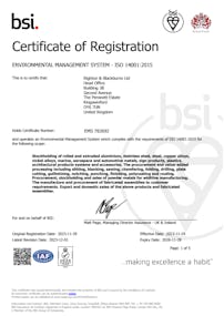 Cover image for ISO 14001 Cert Ref EMS 782692 expires 28 11 26 001